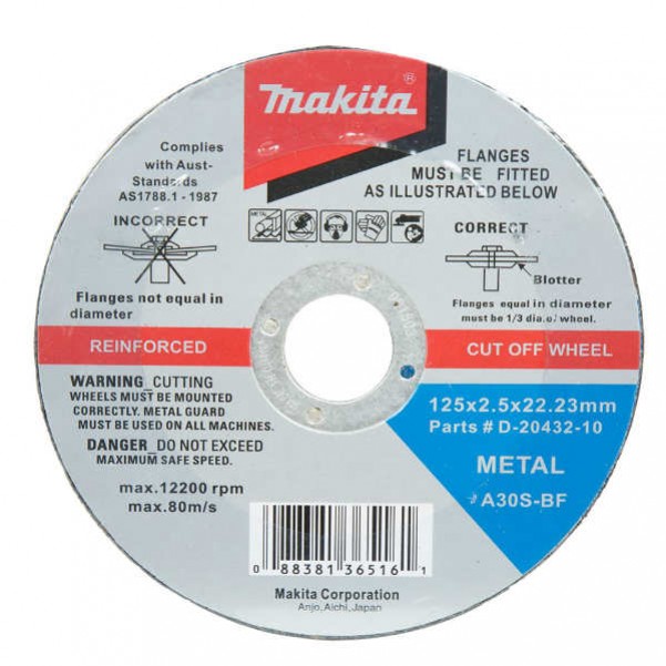 Makita  D-20432-10 - 125mm Metal Cutting & Grinding Wheel - 10 Pack